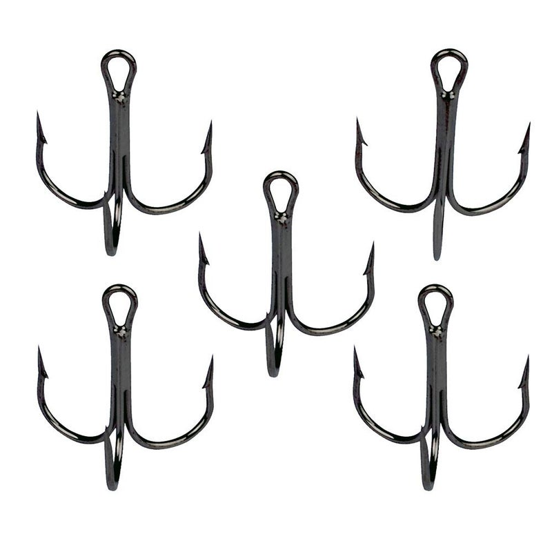 AMHDV 100pcs Treble Hooks Barbed Sharp Treble Hook for Freshwater and Saltwater (Black, 2# 100pcs) - Image 4